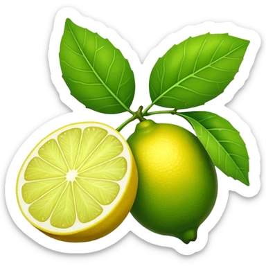 One Lime Green Lemon Leaf, JUST THE LEAF sticker