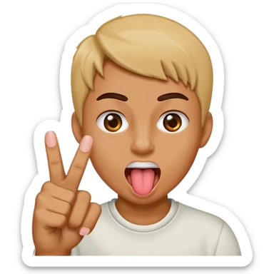 Tongue sticking out with middle finger sticker