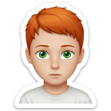 green eyed, white shirt kid sticker