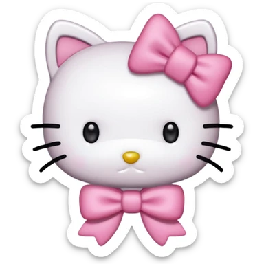 hello kitty con un lazo rosado  sticker
