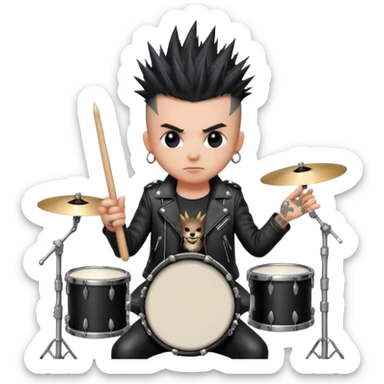 drummer punk animal sticker