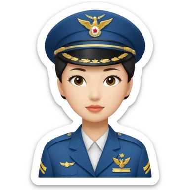 Asian female. Air Force military  sticker