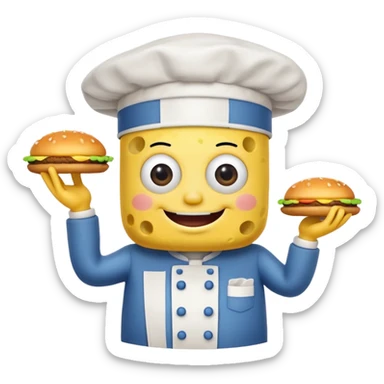 SpongeBob cooking Krabby patties sticker