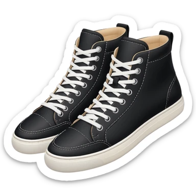 an ios genmoji for pair of black mid top sneakers sticker