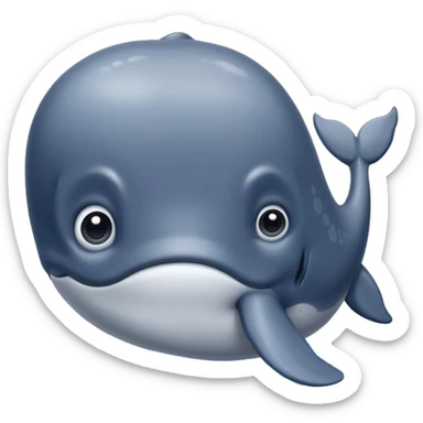 A depressed and sad whale sticker