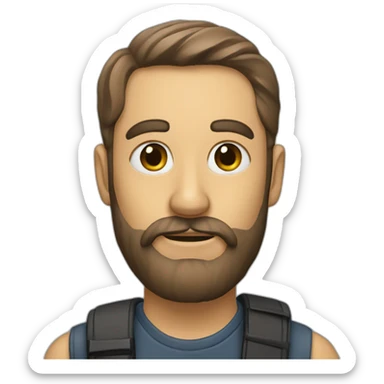 a man with a beard and a pencil behind his ear sticker