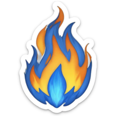 Blue flames sticker
