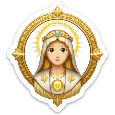 holy saint emblem with halo and divine light sticker