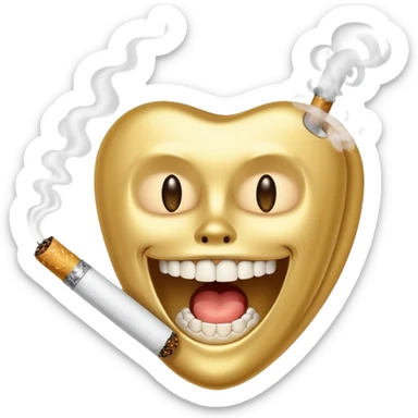 gold tooth with cig sticker