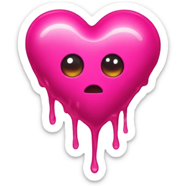 Hot pink melting heart sticker