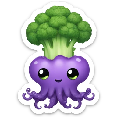 Kawaii broccoli octopus sticker