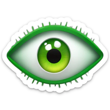 big green eye with autonomous lawnmower reflected sticker