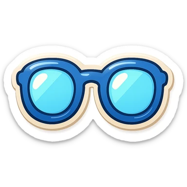 cartoon style sticker of a single glasses symbol, simple and clear, no text sticker