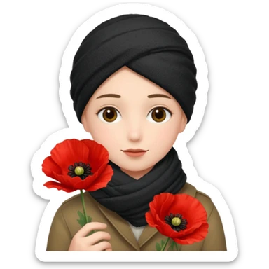 Poppy with muffler sticker
