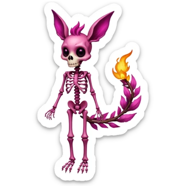 Magenta Skinny skeletal Skeleton-Flareon-fairy sticker