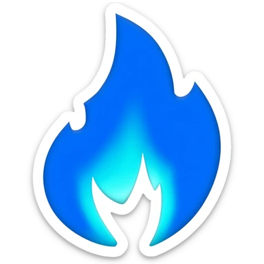 Blue fire emoji sticker