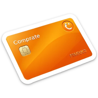 3D corporate card where Color #FF3D00 is the main visual element, with simple ‘WAD’ text. just 'WAD' and no other markings (no digits, no any card company logos, no chip). Minimal, modern, high-end. sticker