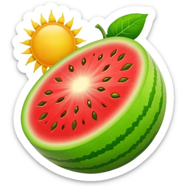 Melon sun splitting open sticker
