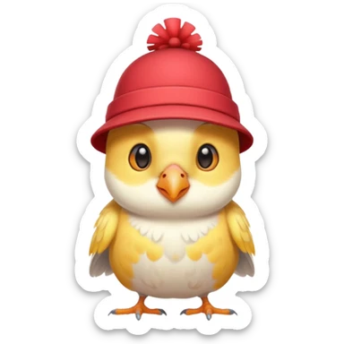 a cute cockatiel with a cute hat   sticker
