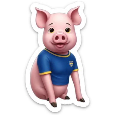 pig with a boca juniors tshirt sticker
