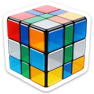 Transparent glass Rubix cube sticker