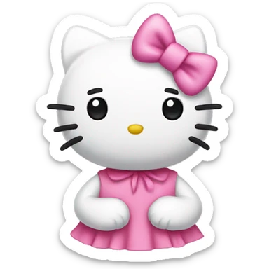 Hello kitty with pink bow  sticker