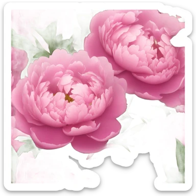Pink peonies bouquet  sticker
