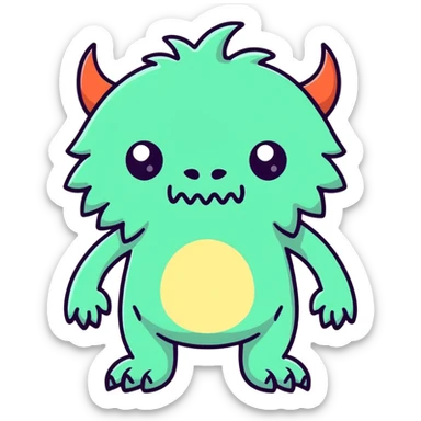 A furry coffee monster sticker