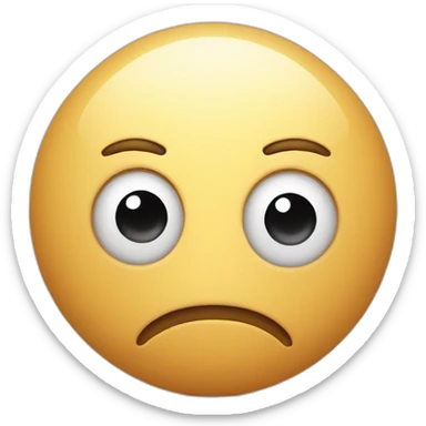 3d sphere with a cartoon thoughtful skin texture with big calm eyes sticker