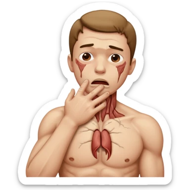 A man choking himself sticker