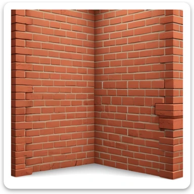 brick wall corner view, showing two sides meeting at a corner sticker