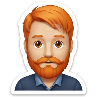 old adult male, orange hair and orange beard sticker