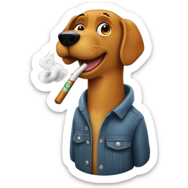 Catdog smoking a rolled cbd blunt sticker