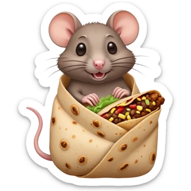 rat eating chipotle  sticker