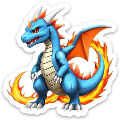 Futuristic Marowak-Charizard-Charmeleon-Duskull-Darkdramon-fusion sticker