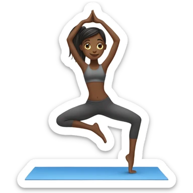 Skinny fit yoga girl. sticker