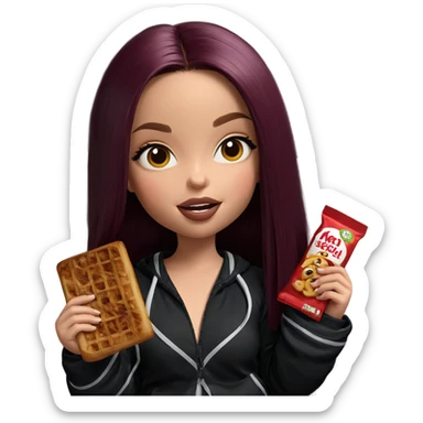 girl in pajamas with food sticker