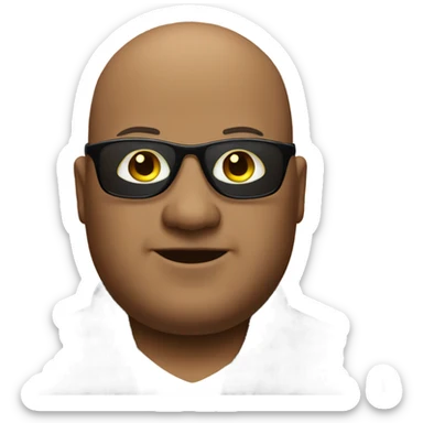 Fat bald man wearing sunglasses sticker