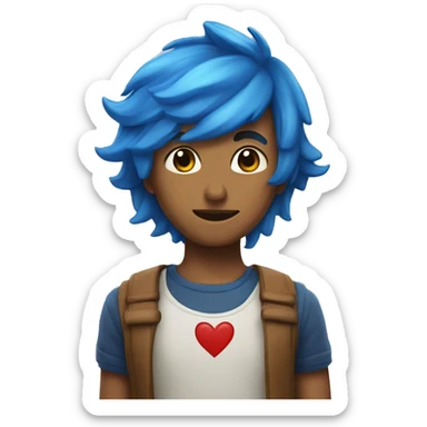 Corazón azul vendado sticker