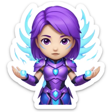 i want to create an emoji of kaisa from league of legends with the chibi style sticker