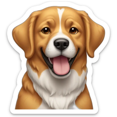 Chien heureux avec la queu en feu sticker