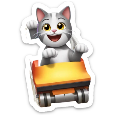 Gay Cat on a roller coaster sticker