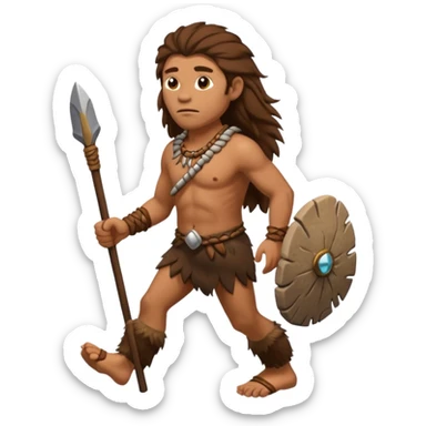 a stone age man walking full view  sticker