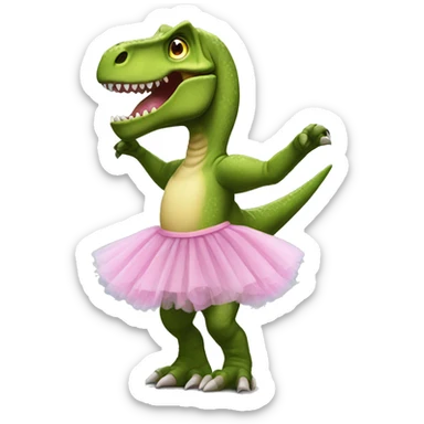 t rex with a tutu sufring sticker