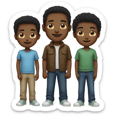black family 3 sons sticker