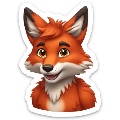 red furry anthro fox sticker