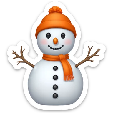 snowman with orange hat  sticker