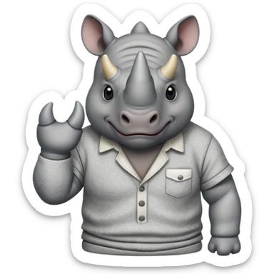 rhino with shirts sticker