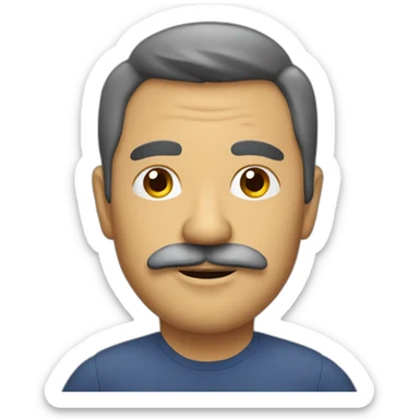 Middle aged Colombian man with bushy mustache sticker