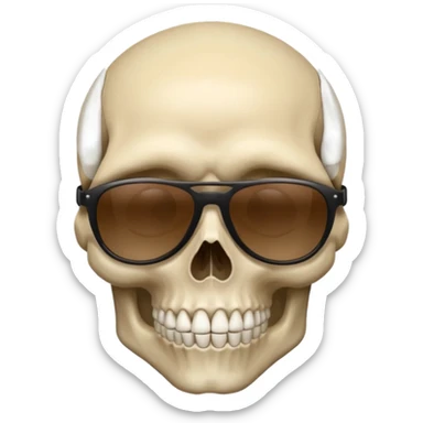 Make a skull face with sunglasses down a bit so you can see his eyes and his left eye brow up a bit sticker